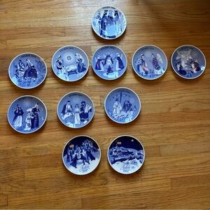 Porsgrund Julenplatte Christmas Collector Plates Set
